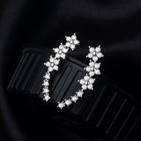 FLORAL RHINESTONE GOLD EARRINGS