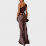 Luna - Asymmetrical Satin Dress
