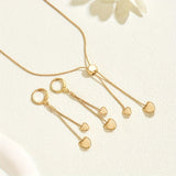 ADJUSTABLE HEART PENDANT NECKLACE & EARRINGS SET